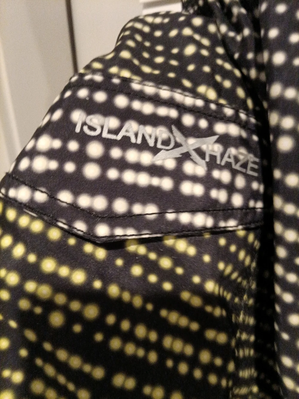 Islandhaze Black Swim Trunks with Yellow and White Dot Pattern Size XXL